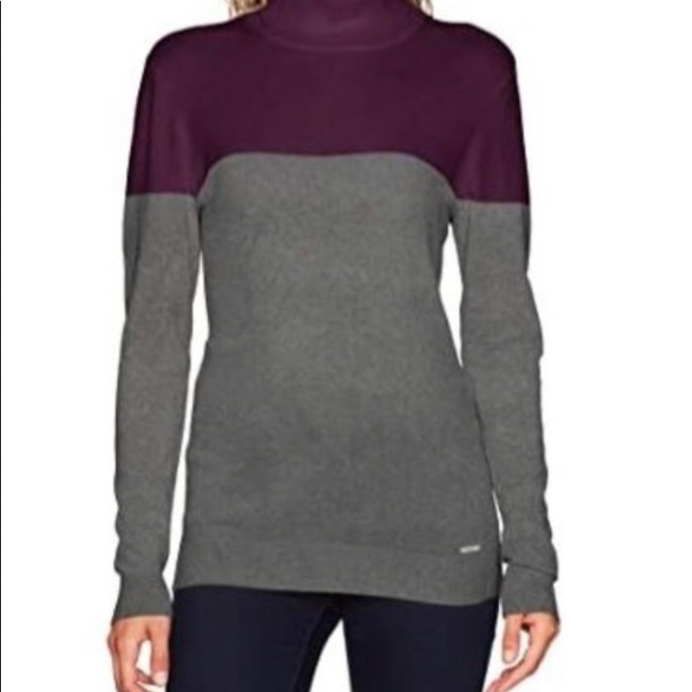 Calvin Klein Purple & Grey turtleneck sweater